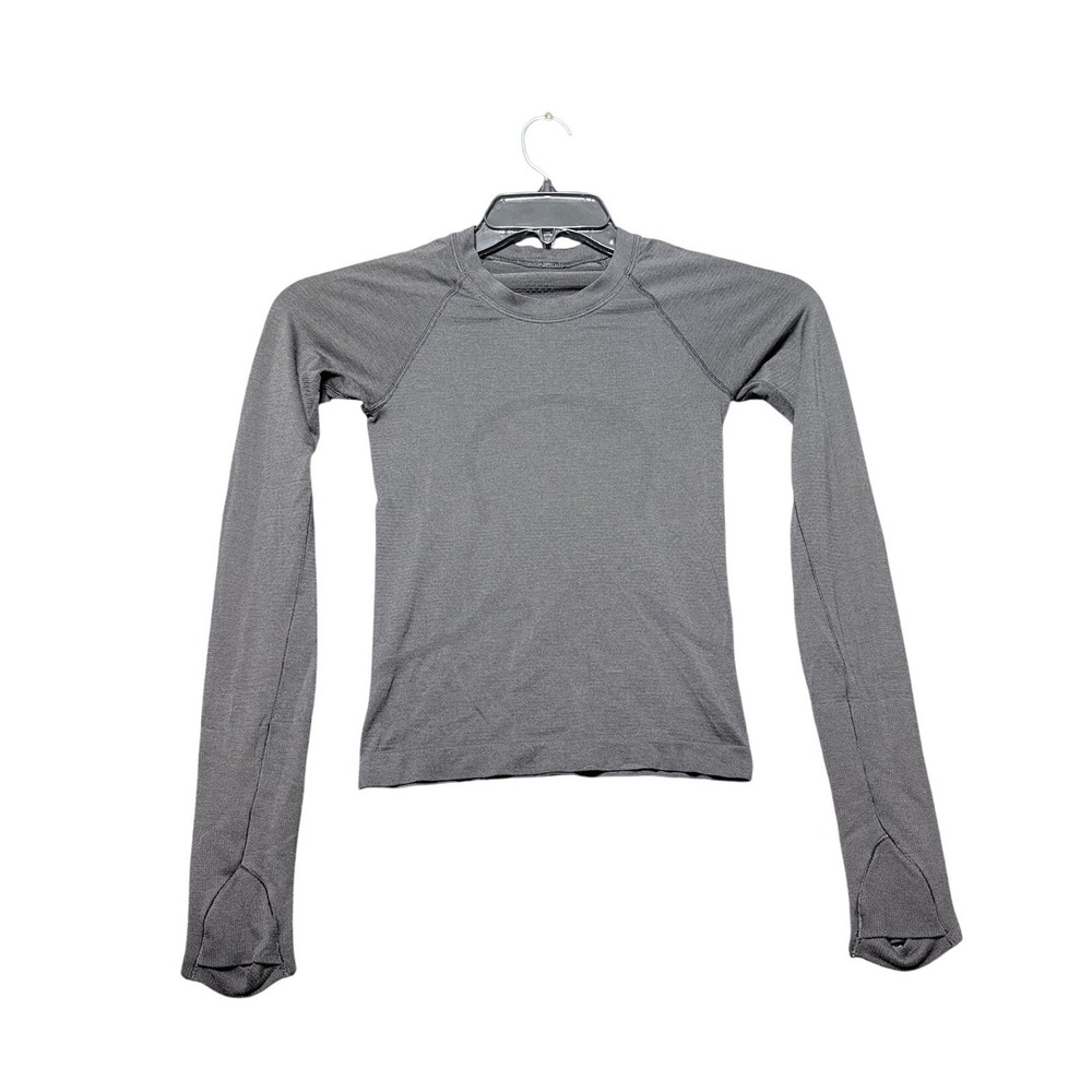 Lululemon Swiftly Tech Long Sleeve Shirt Women Size 2 Gray Thumbholes Activewear